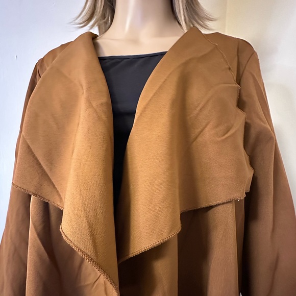 SHEIN Plus Solid Open Front Coat - Size 0 XL - Picture 7 of 13